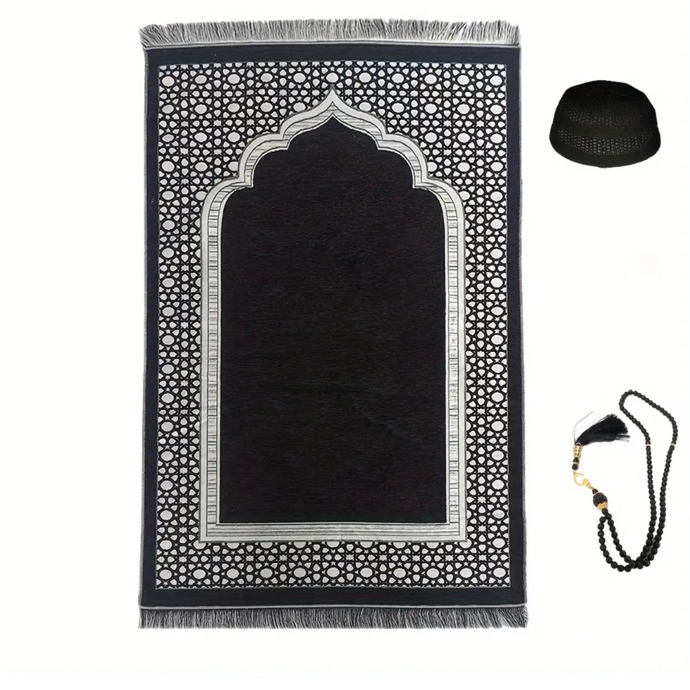3 pc Muslim prayer Rag hat and Beads Tasbih